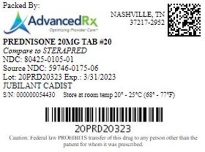 Prednisone 20mg Tab Qty 20 Ndc 80425 0105